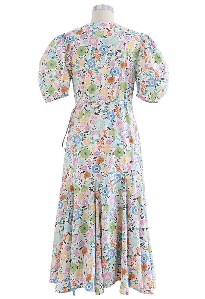 Garden Party Wrap Frilling Dress in Light Green - Retro, Indie and ...