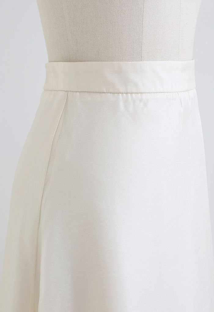 Breezy High Waist Sheer Midi Skirt in Cream - Retro, Indie and Unique ...