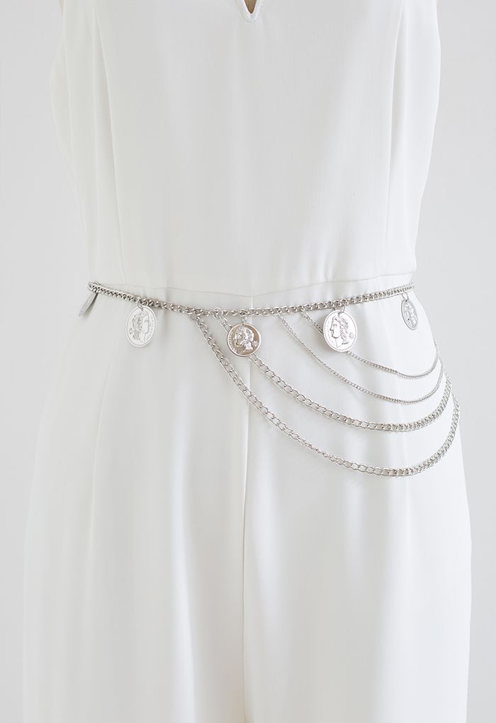 Coin Decor Chain Belt  Chain belt outfit, Chain outfit, Chain belt