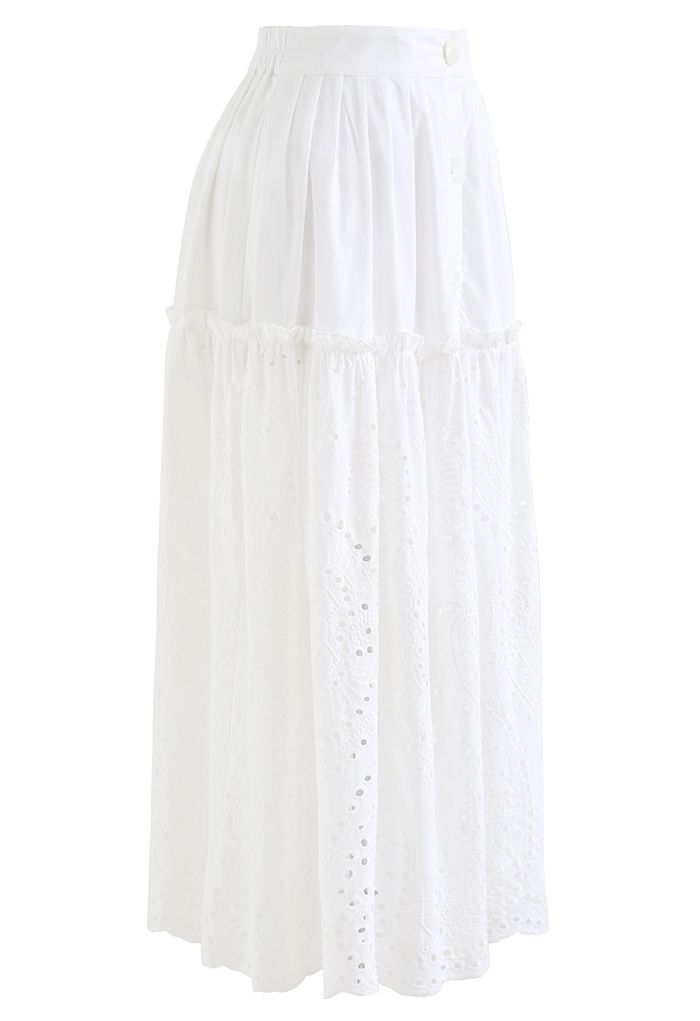 Summer Loving Eyelet Button Down Skirt - Retro, Indie and Unique Fashion