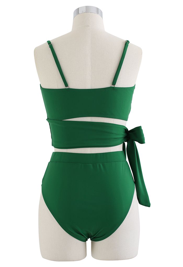 Vintage Green Bow Tie Bikini Set
