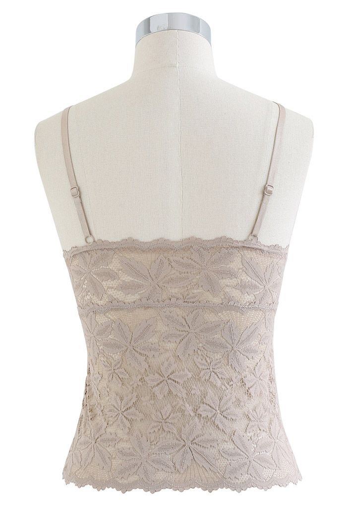Blossom Lace Cami Bustier Top in Nude Pink