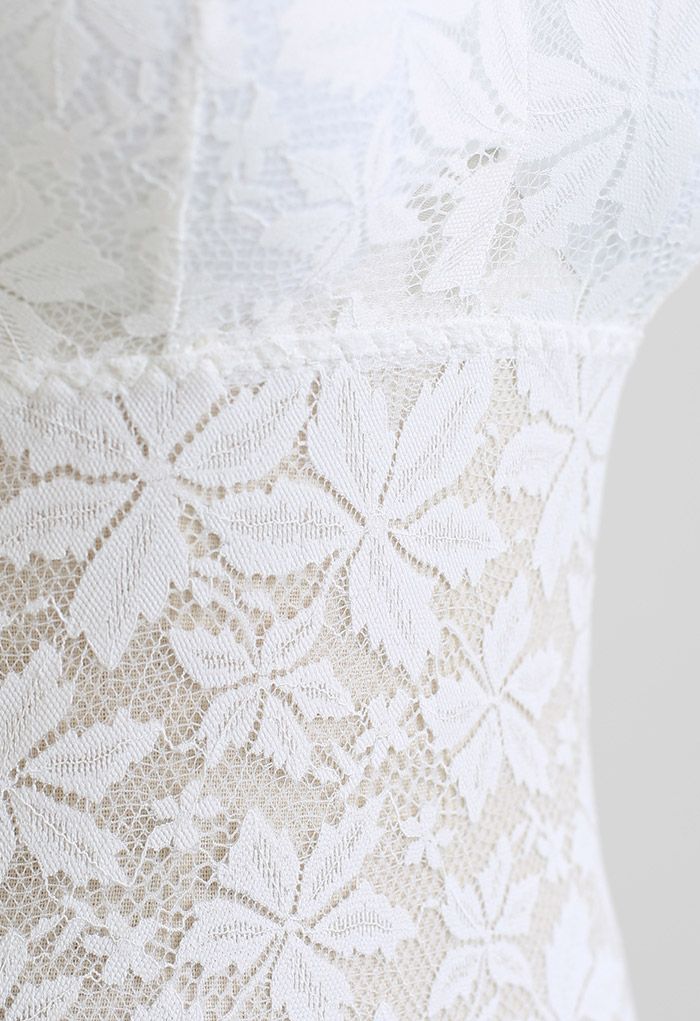 Blossom Lace Cami Bustier Top in White - Retro, Indie and Unique Fashion