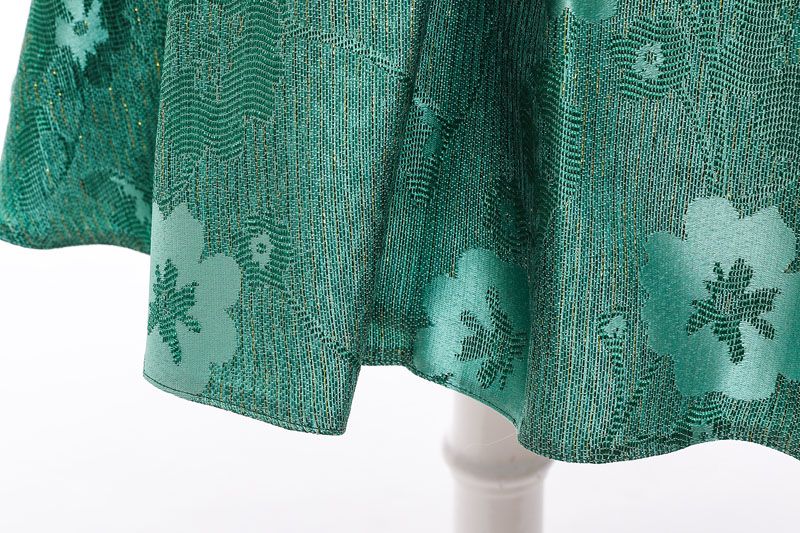 Bowknot Floral Jacquard Princess Dress in Emerald For Kids