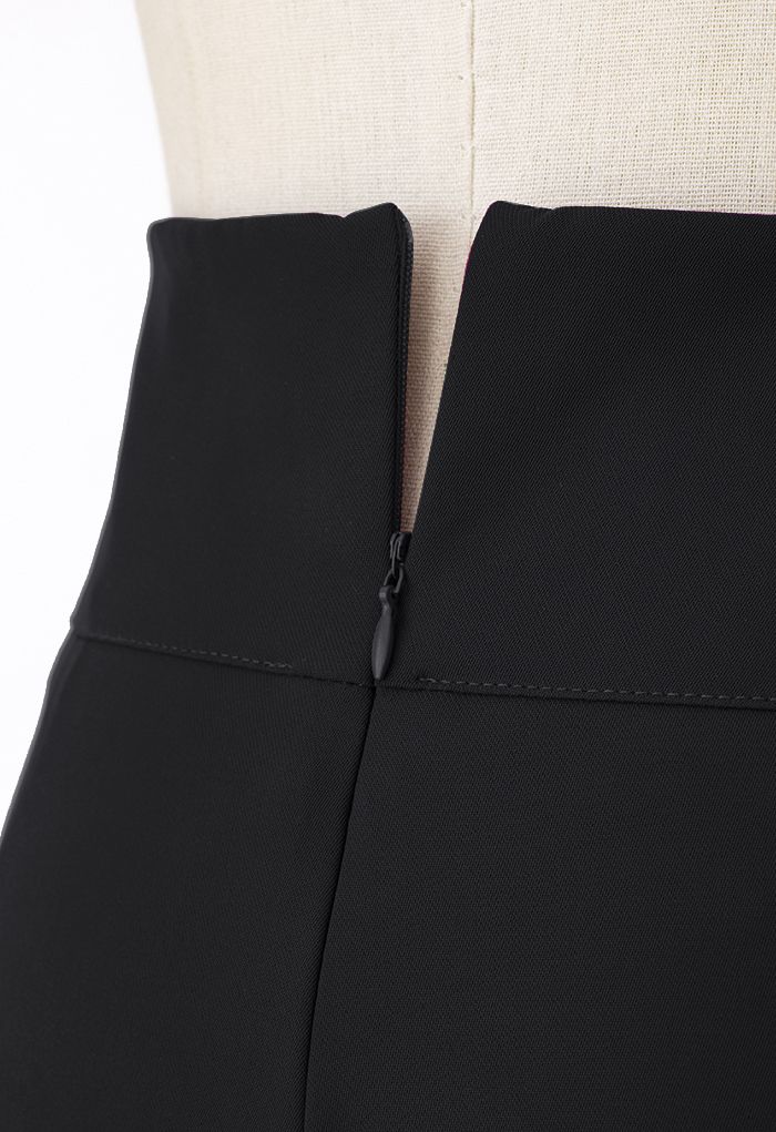 Cutout Waist Wide Leg Pants in Black - Retro, Indie and Unique Fashion