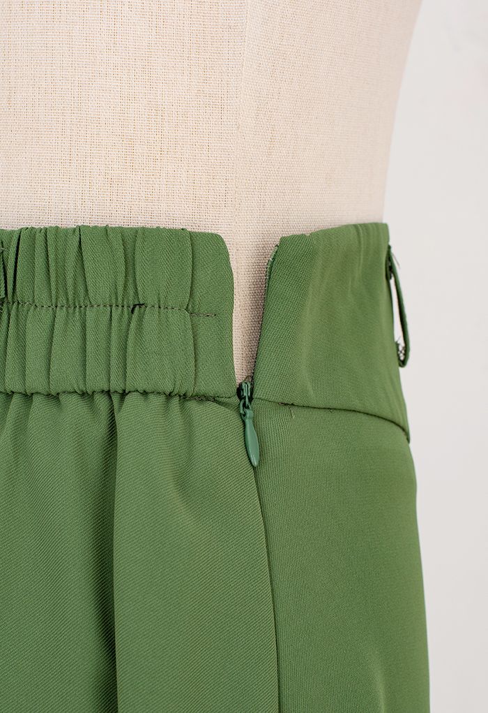 High Waist Panelled Flare Midi Skirt