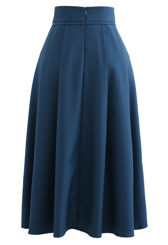 High Waisted Flared Midi Skirt - 221123 