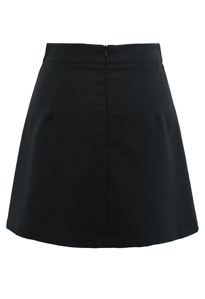 Spliced Pleated Mini Skirt in Black - Retro, Indie and Unique Fashion