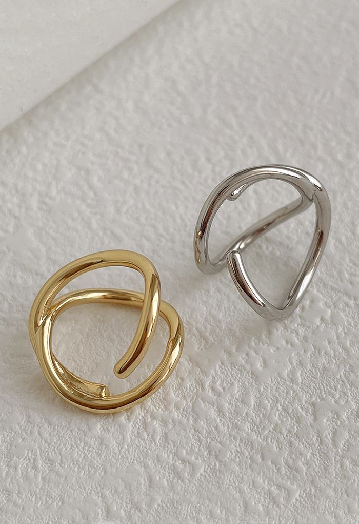 Double-Layered Plain Metal Ring - Retro, Indie and Unique Fashion