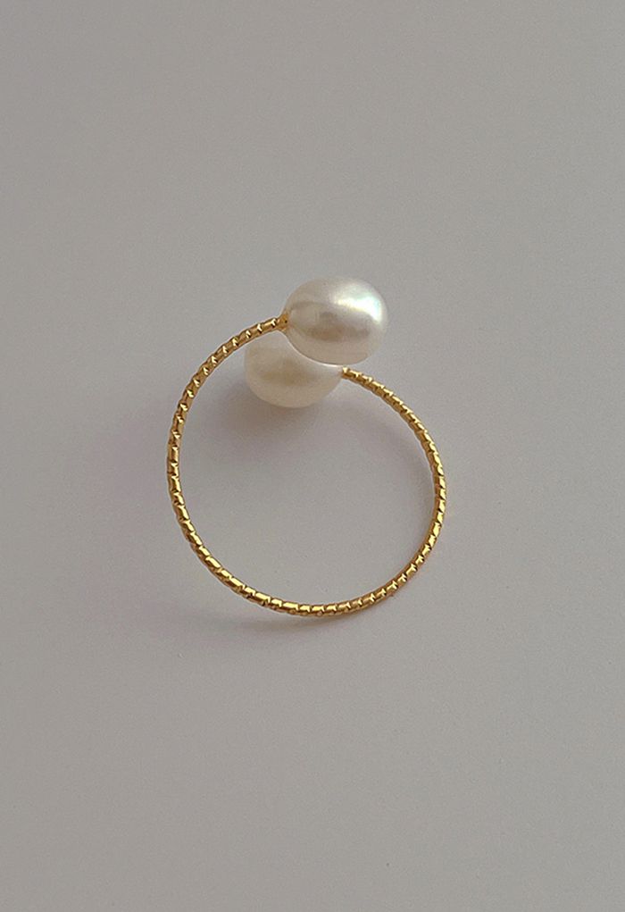 Pearl Embellished Simple Open Ring