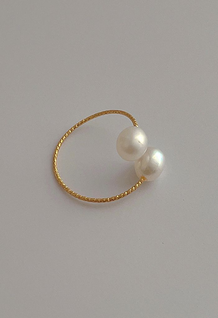 Pearl Embellished Simple Open Ring