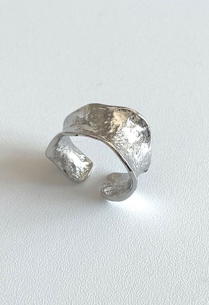 Tin Foil Texture Glossy Ring