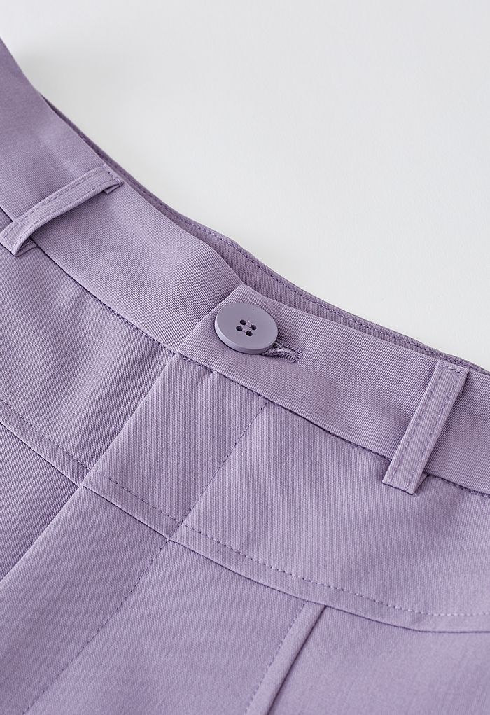 High-End Flare Hem Midi Skirt in Lilac - Retro, Indie and Unique Fashion
