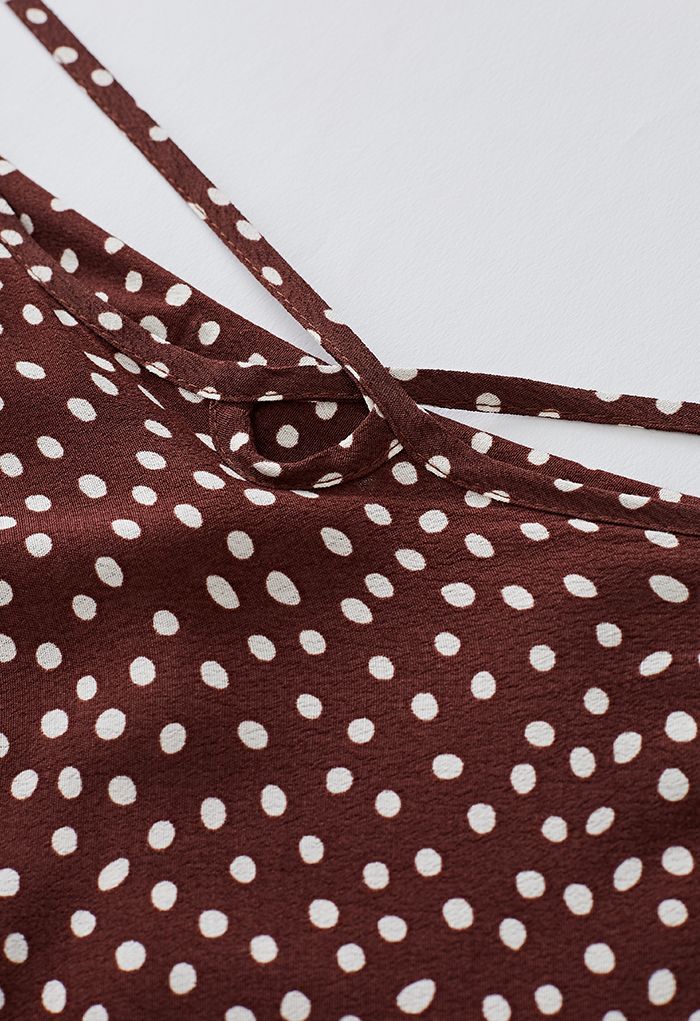 Dots Printed Tie-Waist Maxi Skirt