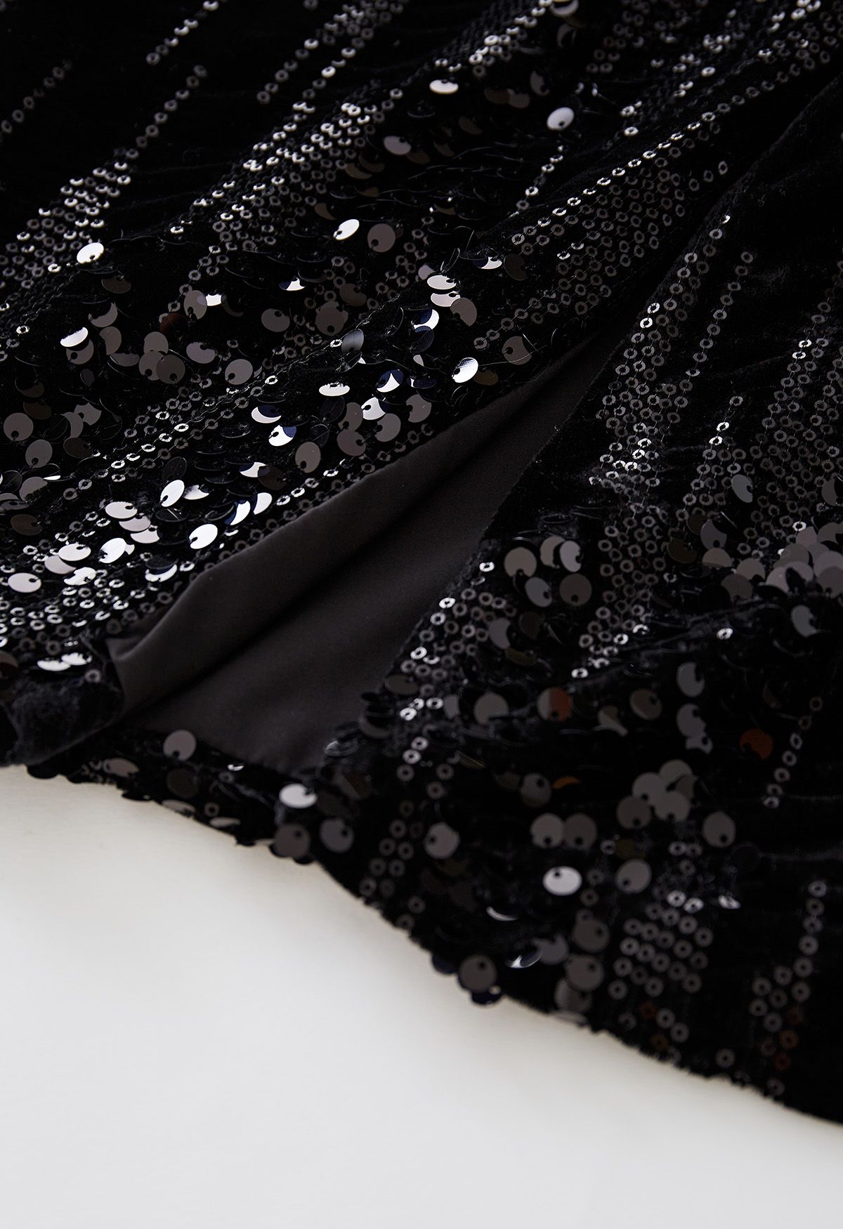 Velvet Sequins Embellished Pencil Skirt in Black - Retro, Indie and ...