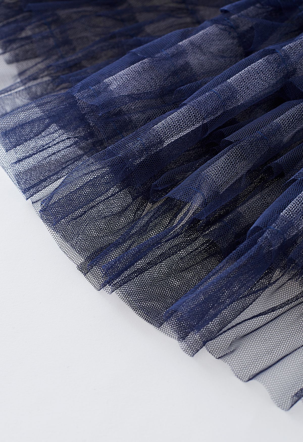Swan Cloud Ombre Tiered Tulle Maxi Skirt in Blue
