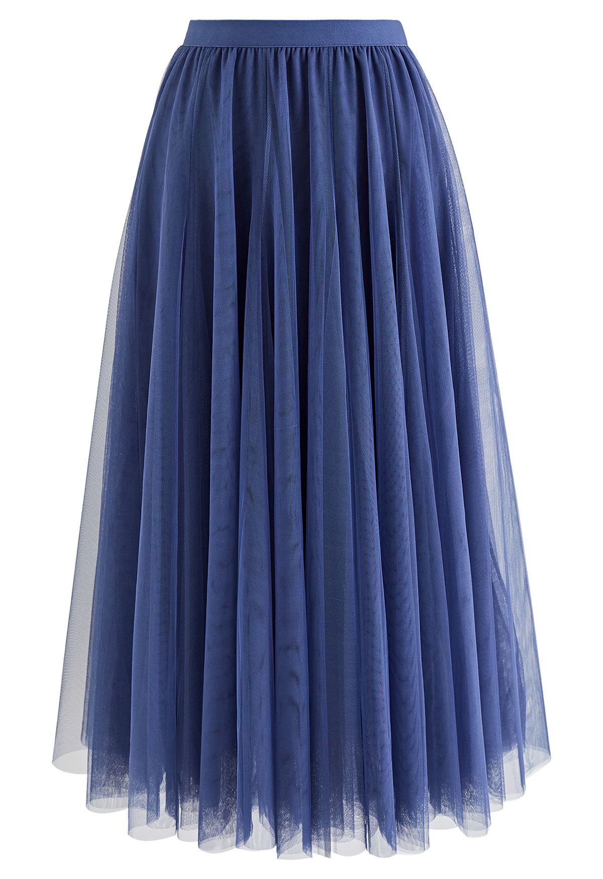 My Secret Garden Tulle Maxi Skirt in Dusty Blue