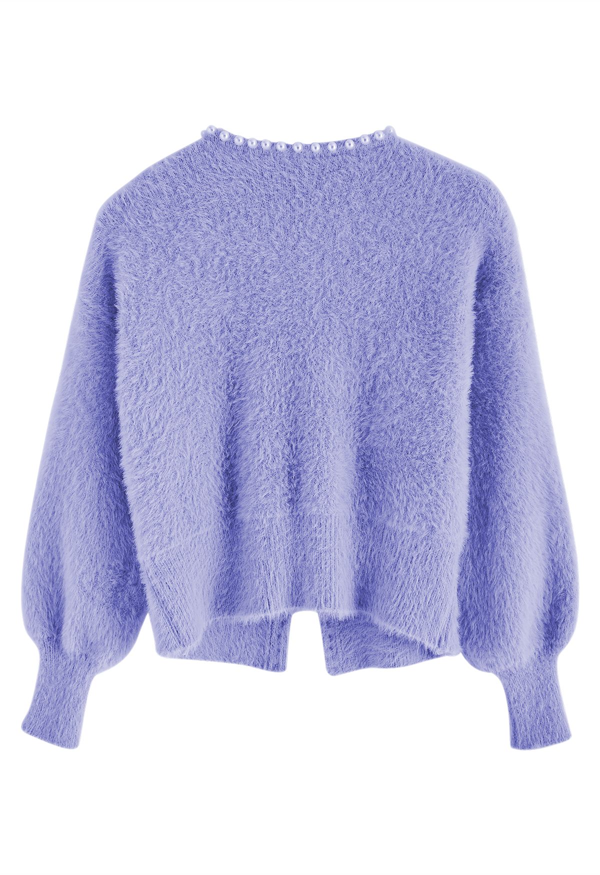 Open Front Pearly Fuzzy Knit Cardigan in Blue - Retro, Indie and Unique ...
