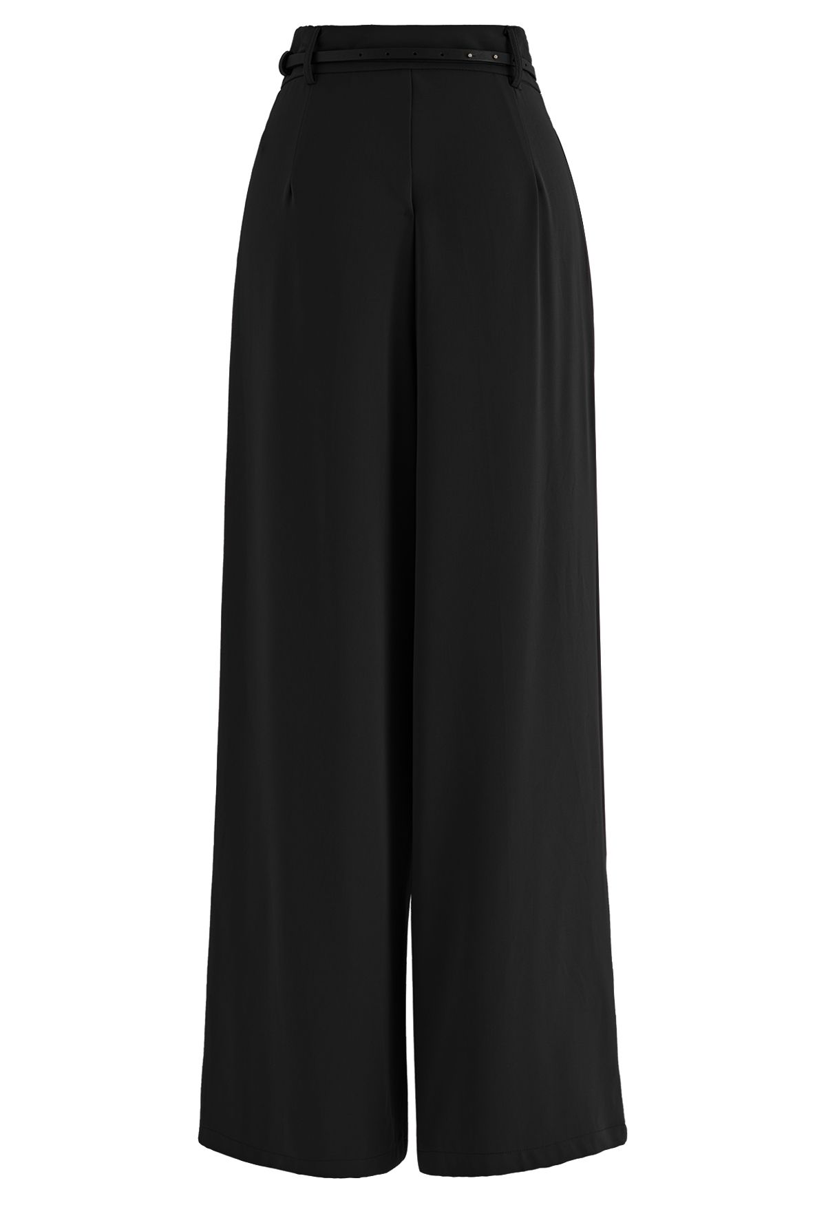 Pleat Front Wide-Leg Belted Pants in Black - Retro, Indie and Unique ...