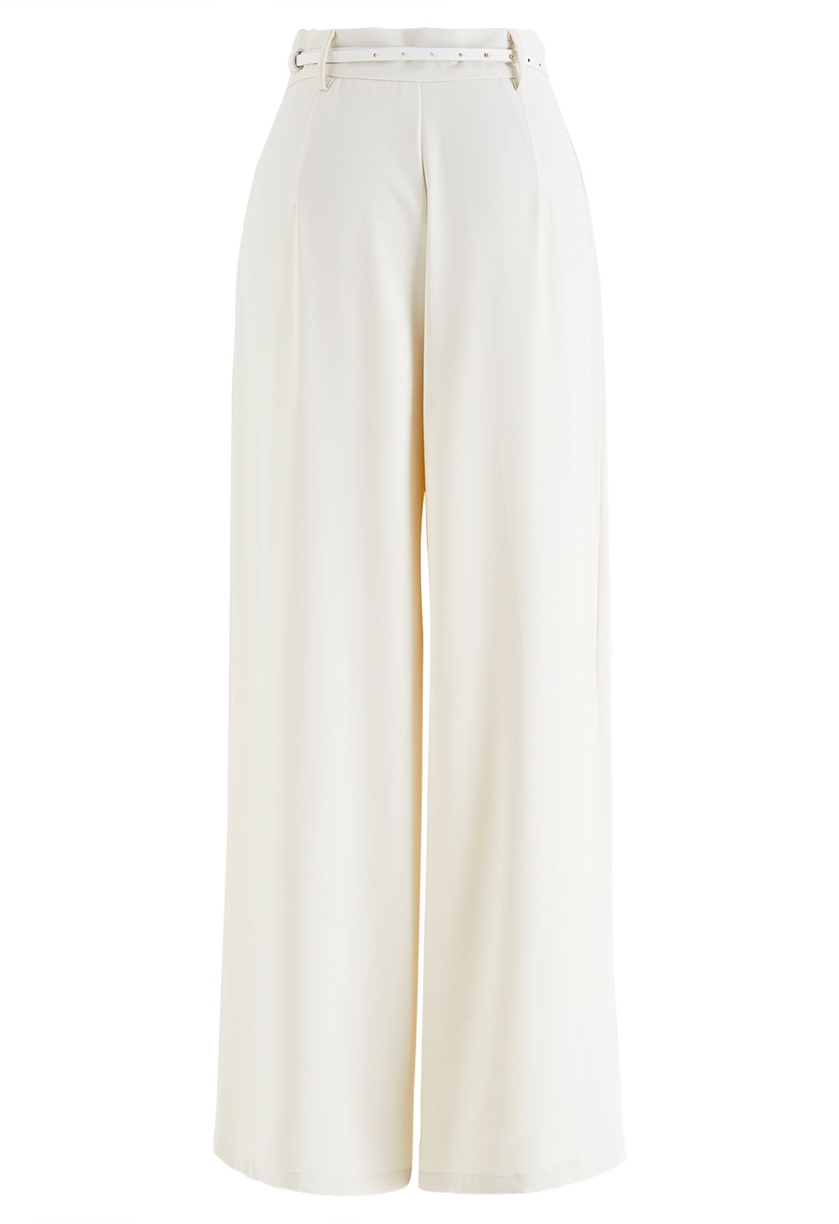 Pleat Front Wide-Leg Belted Pants in Ivory - Retro, Indie and Unique ...