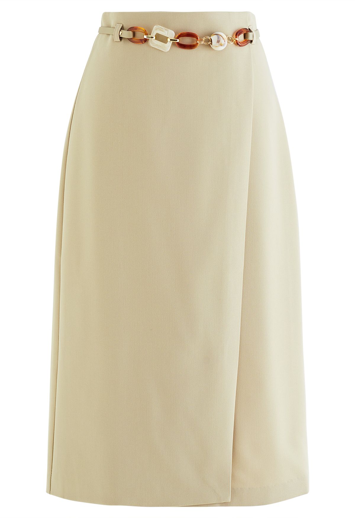 Flap Midi Skirt in Light Yellow - Retro, Indie and Unique Fashion