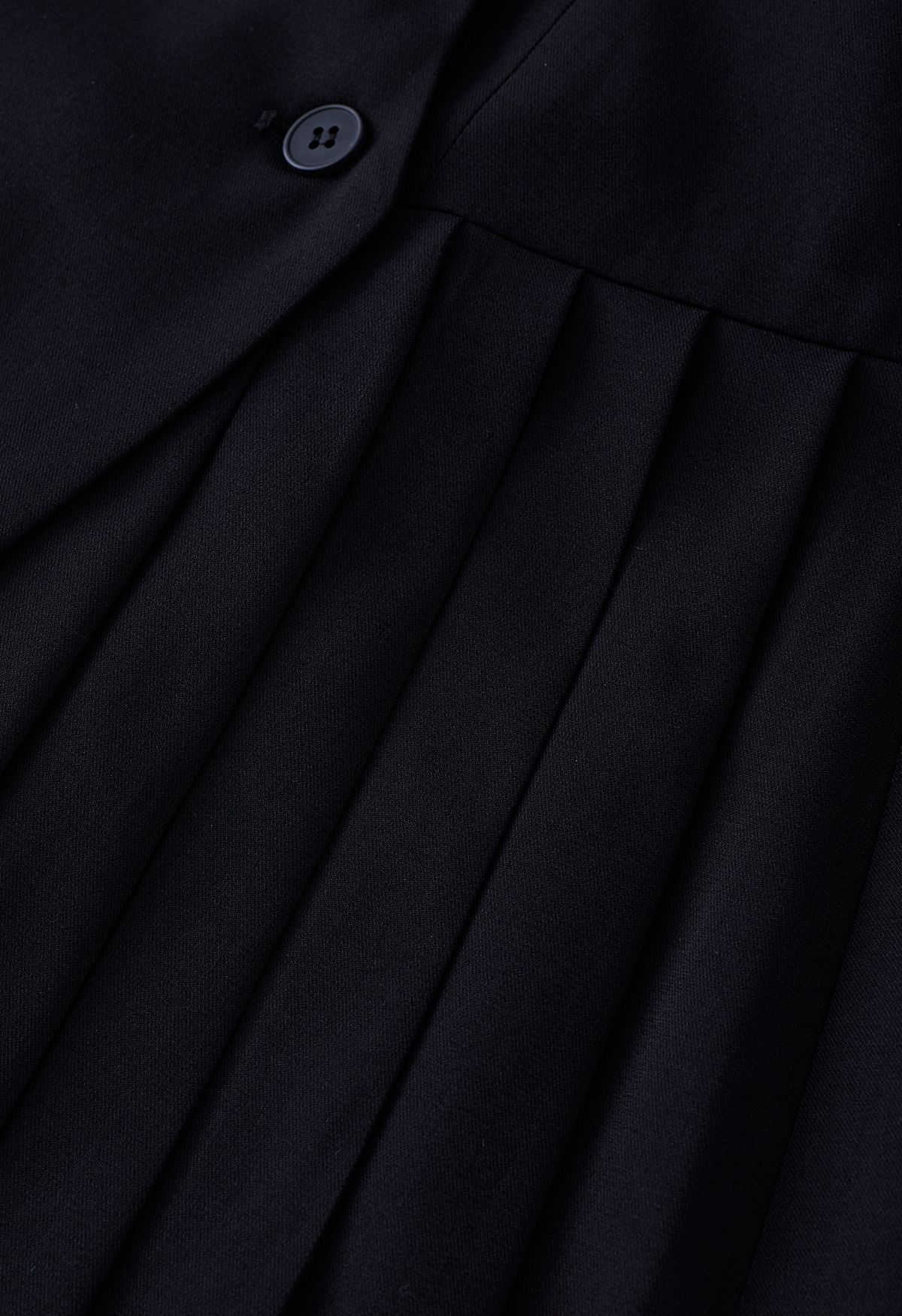 Buttoned Pleated Blazer Dress in Black - Retro, Indie and Unique Fashion