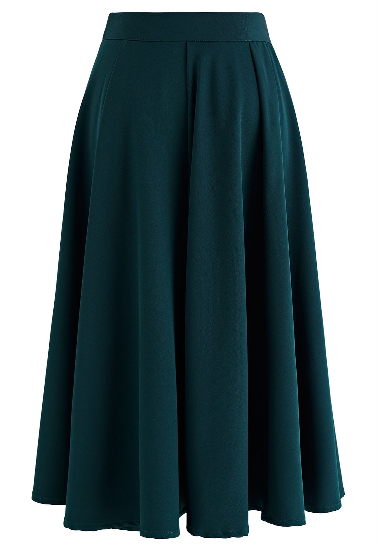 Buttoned Pleated A-Line Skirt in Dark Green - Retro, Indie and Unique ...