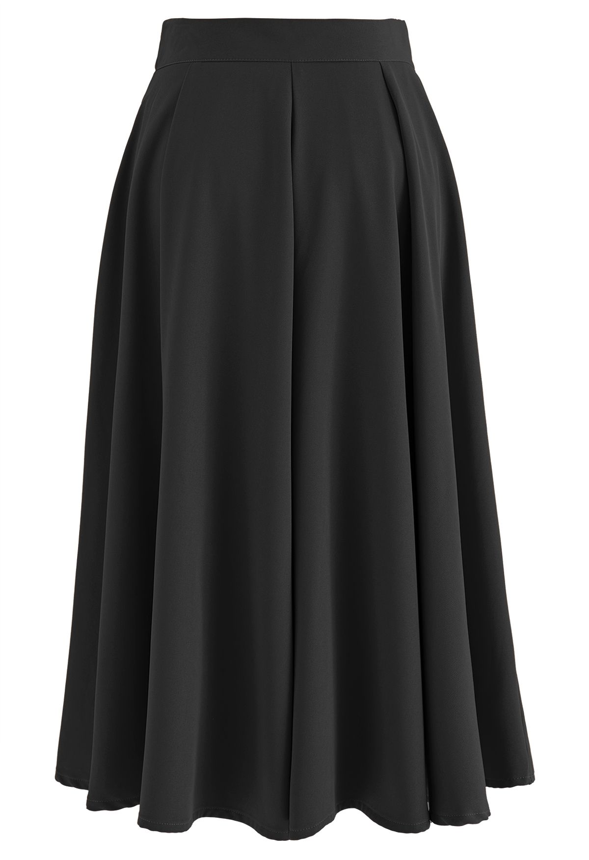 Buttoned Pleated A-Line Skirt in Black - Retro, Indie and Unique Fashion