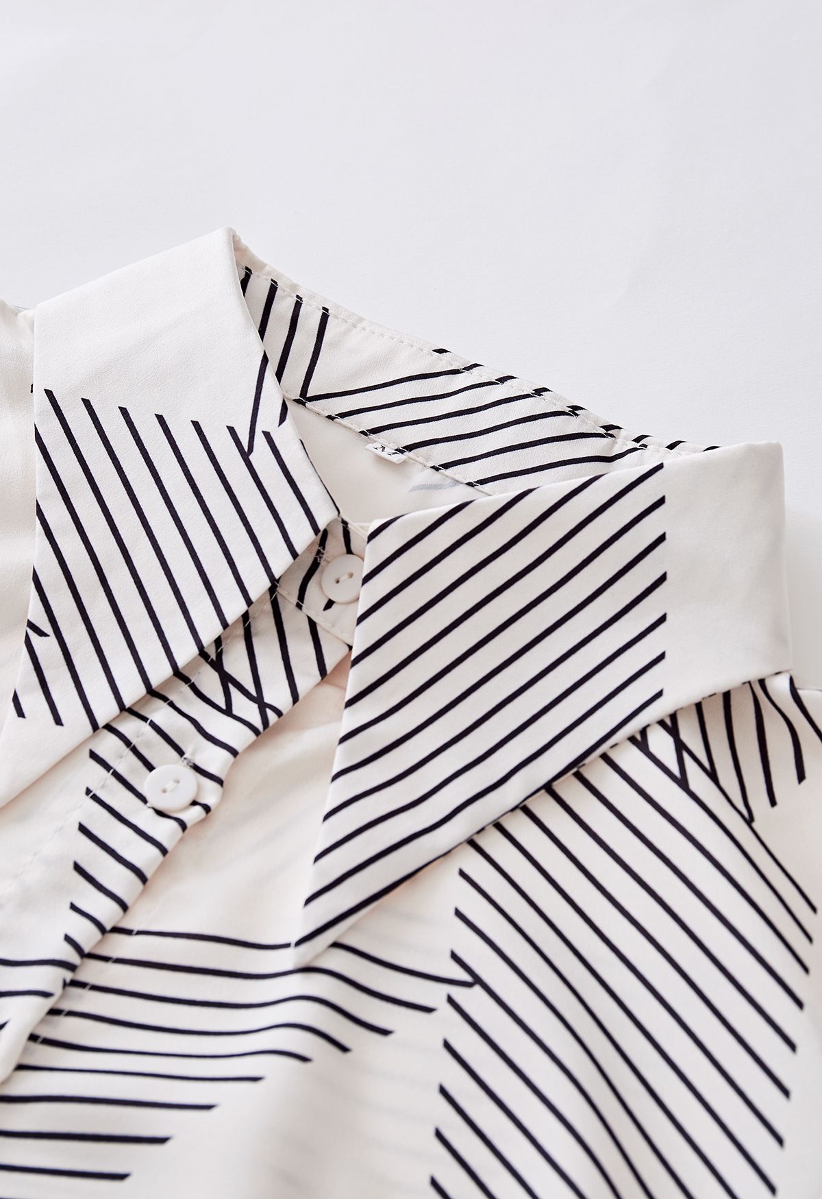 Collared Stripe Print Button Down Shirt - Retro, Indie and Unique Fashion