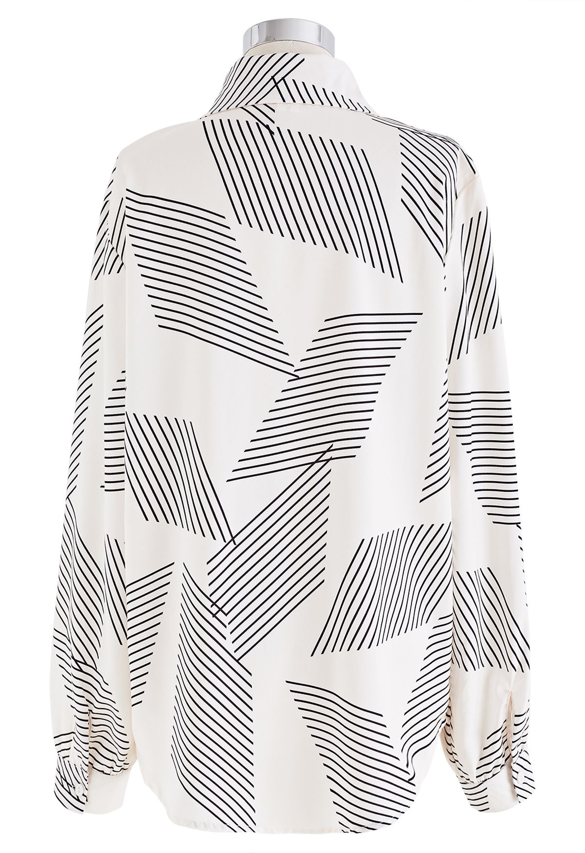 Collared Stripe Print Button Down Shirt - Retro, Indie and Unique Fashion