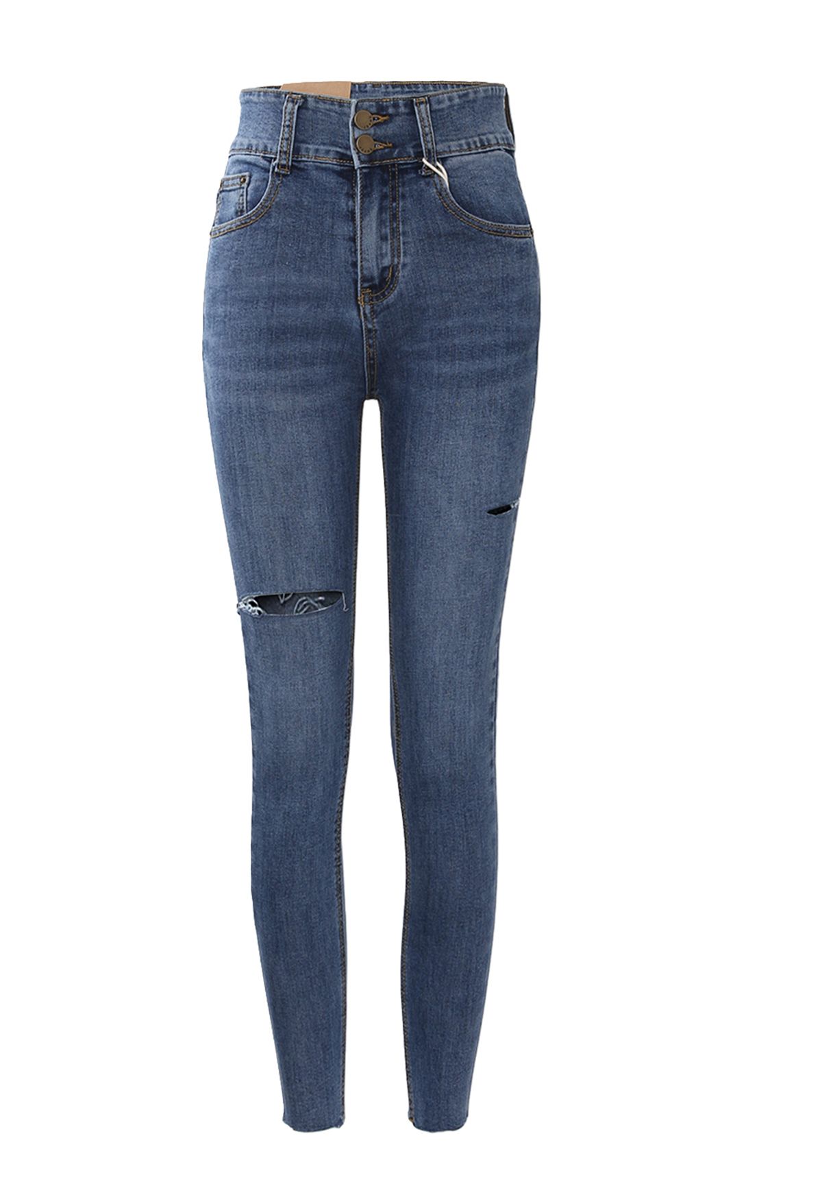 Ultra Stretched Ripped Crop Skinny Jeans - Retro, Indie and Unique Fashion