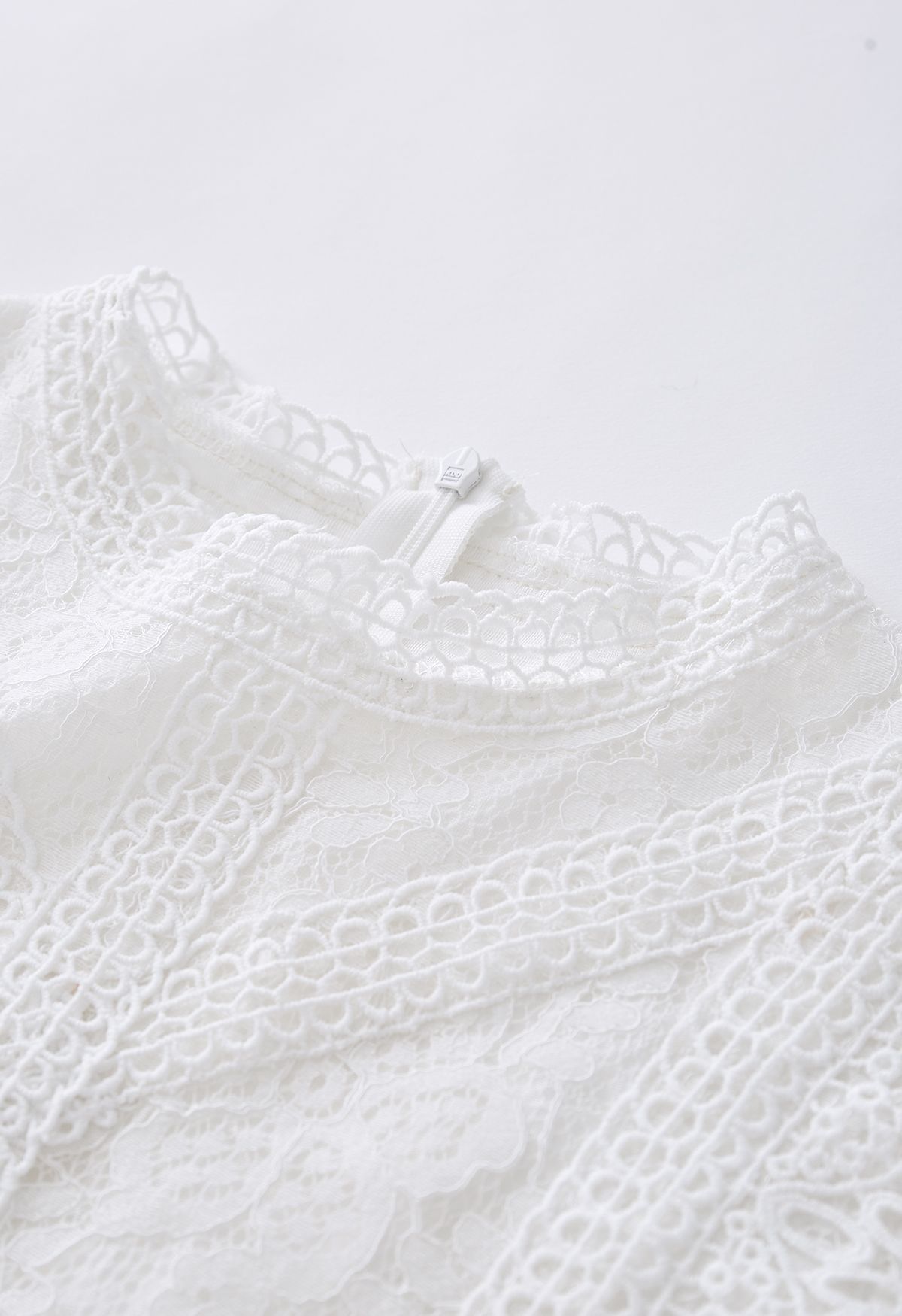 Your Sassy Start Long Sleeve Crochet Lace Top in White