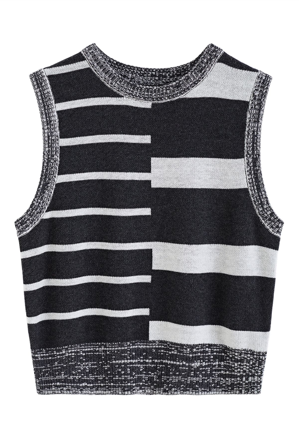 Two-Tone Keyboard Pattern Knit Tank Top in White - Retro, Indie and ...