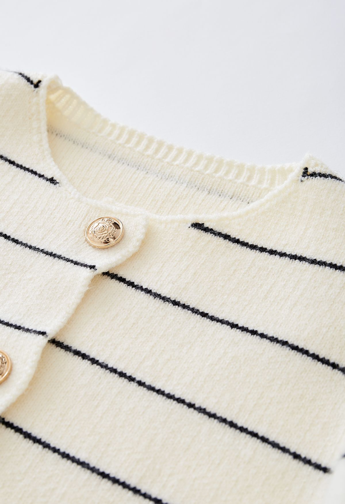 Contrast Stripes Button Down Cardigan in Ivory - Retro, Indie and ...