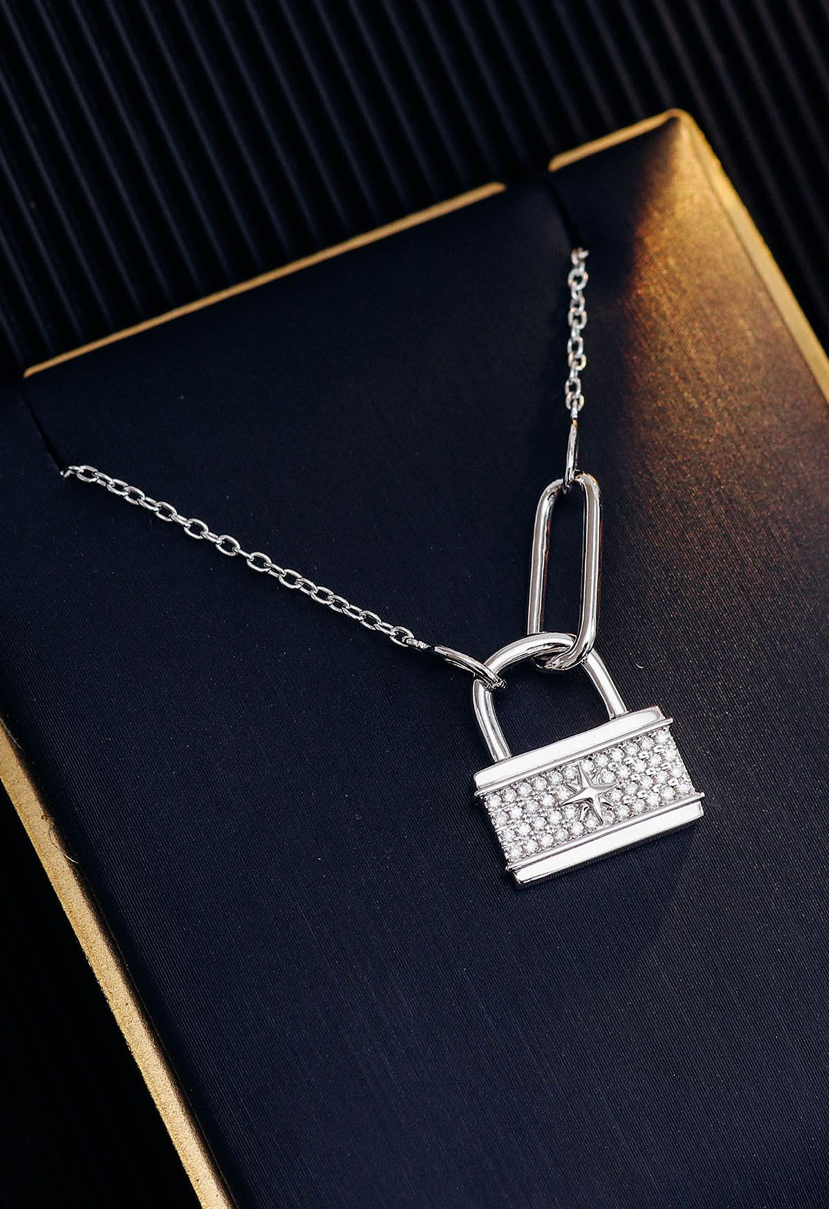 Star Lock Moissanite Diamond Necklace - Retro, Indie and Unique Fashion