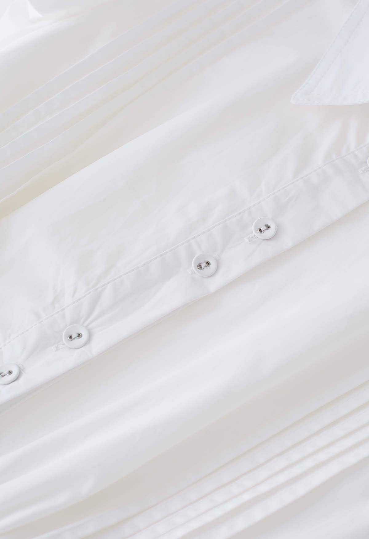 Flutter Sleeve Tie Waist Skater Dress in White