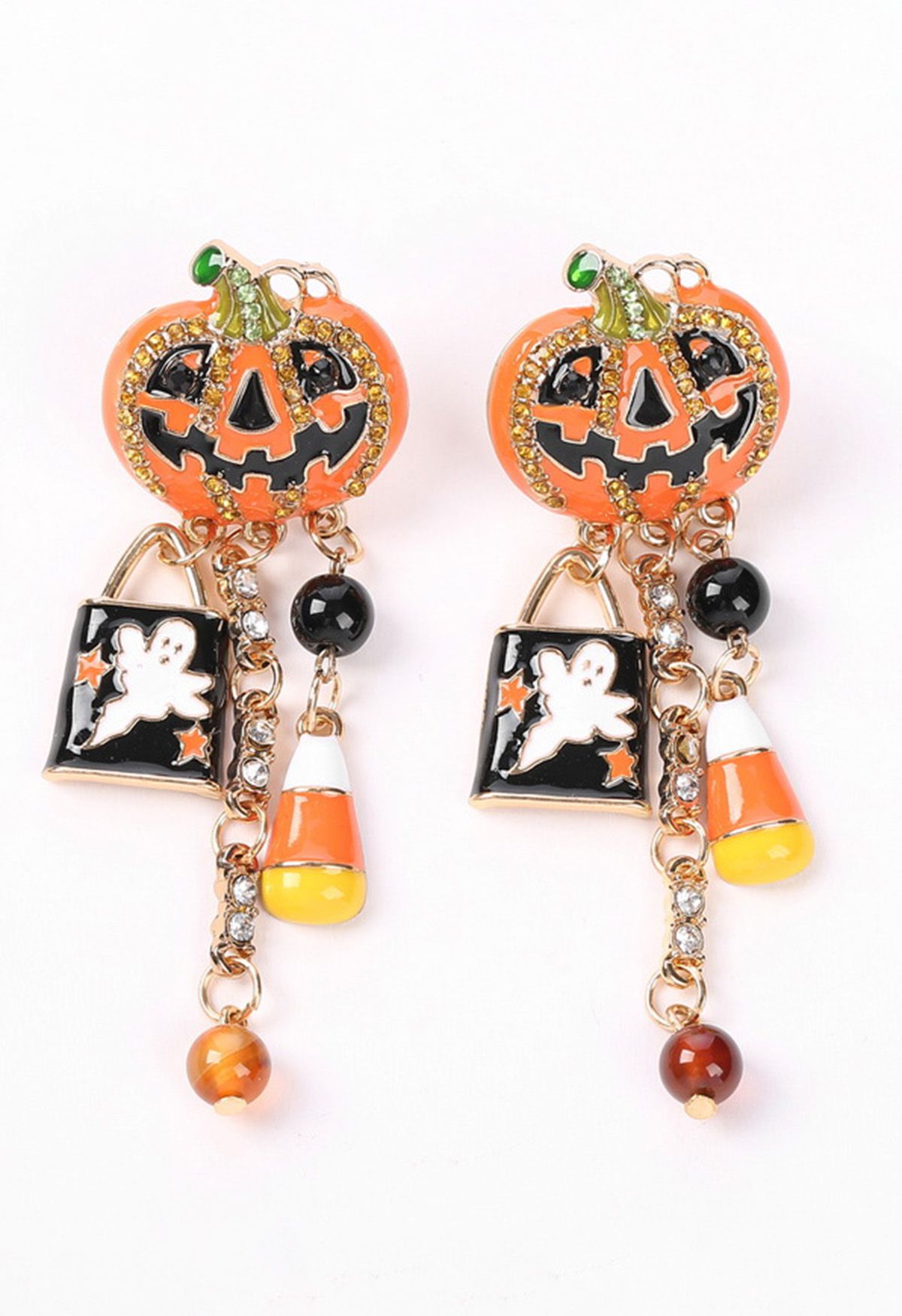 Dazzling Pumpkin Oil Spill Earrings