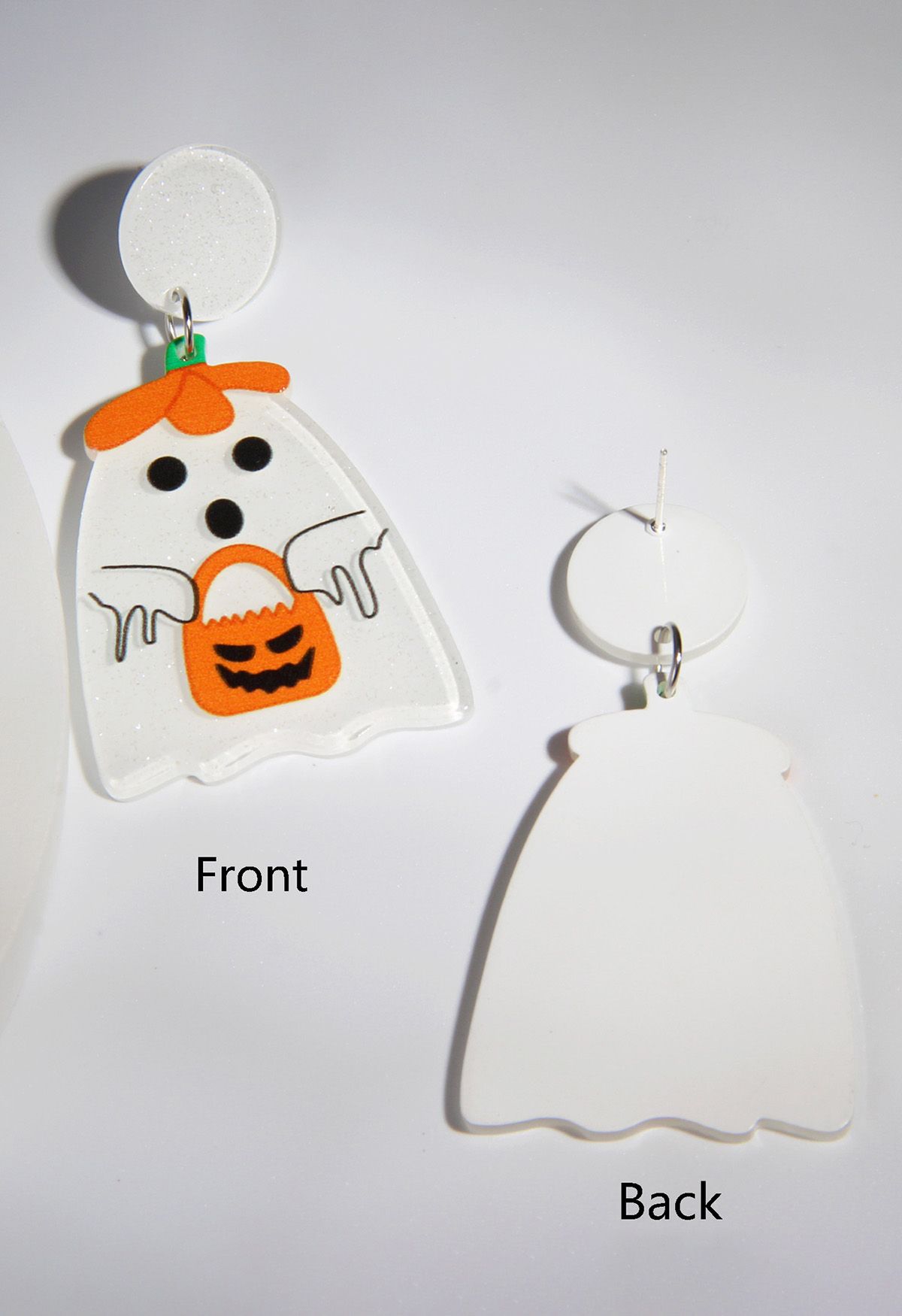 Pumpkin Ghost Acrylic Drop Earrings