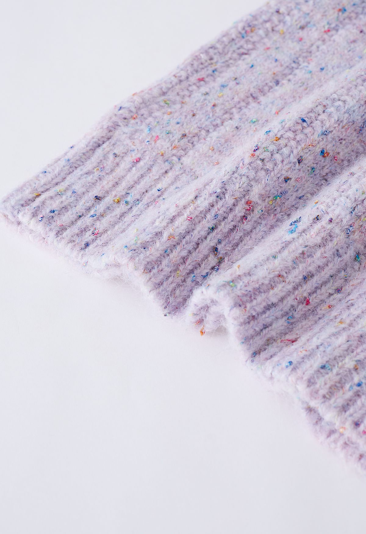 Crew Neck Confetti Knit Sweater in Lilac