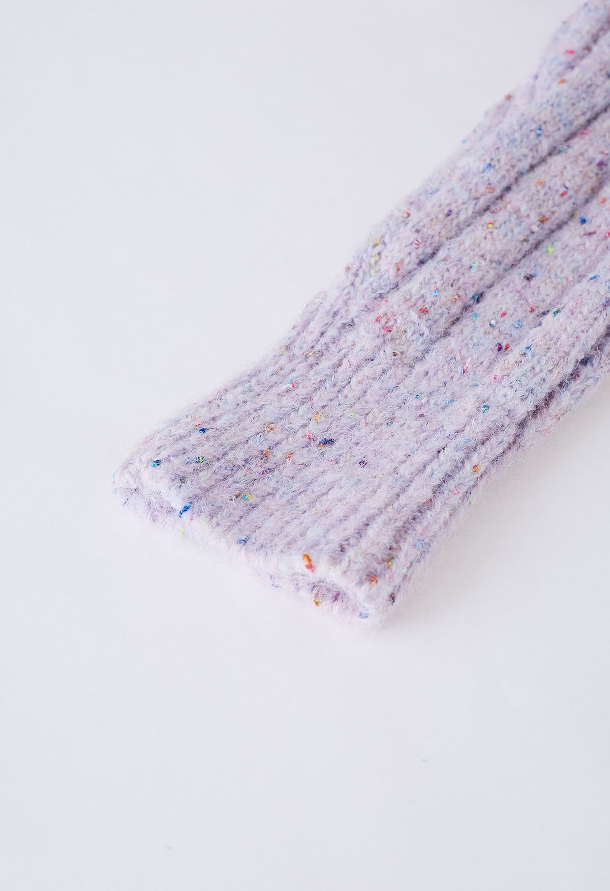 Crew Neck Confetti Knit Sweater in Lilac