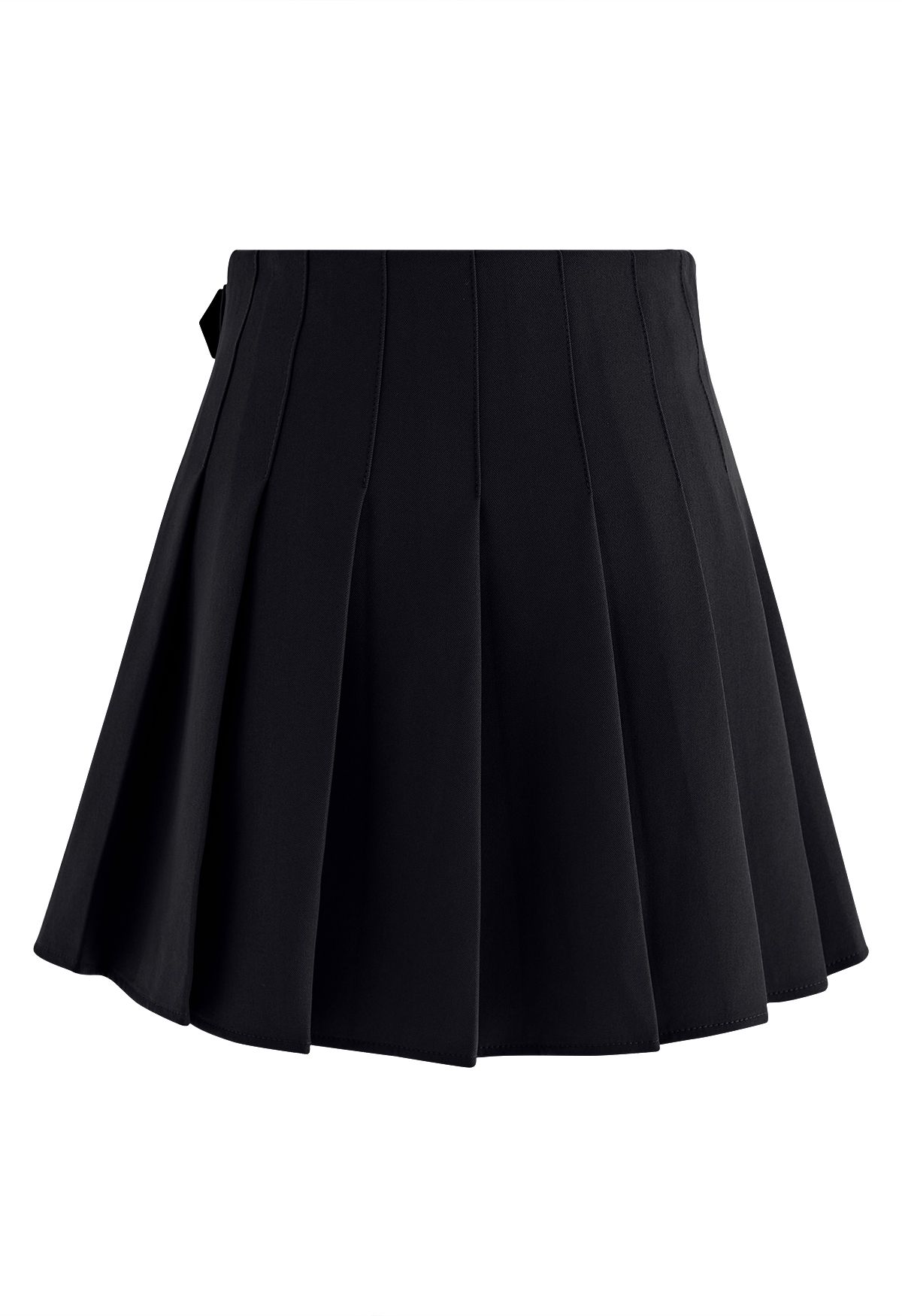 Belted Pleated Flare Mini Skirt in Black - Retro, Indie and Unique Fashion