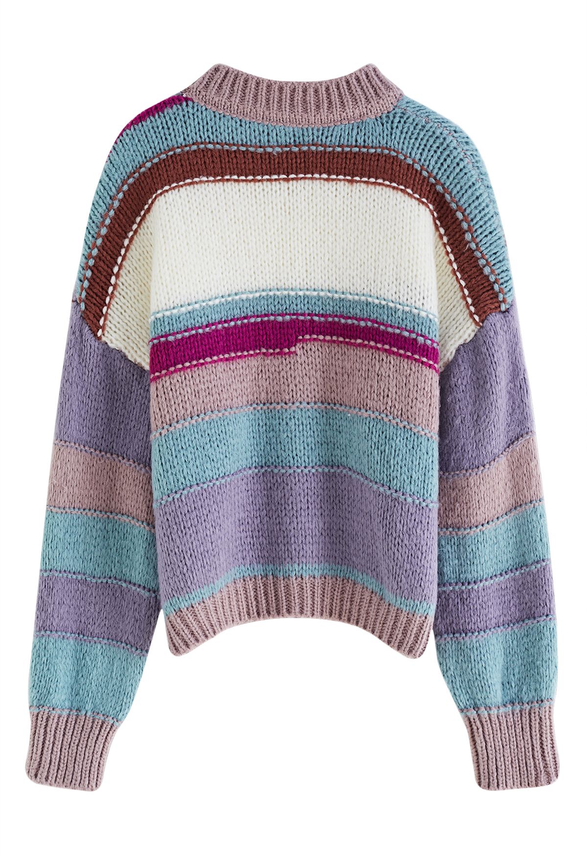 Color Palette Drop Shoulder Knit Sweater