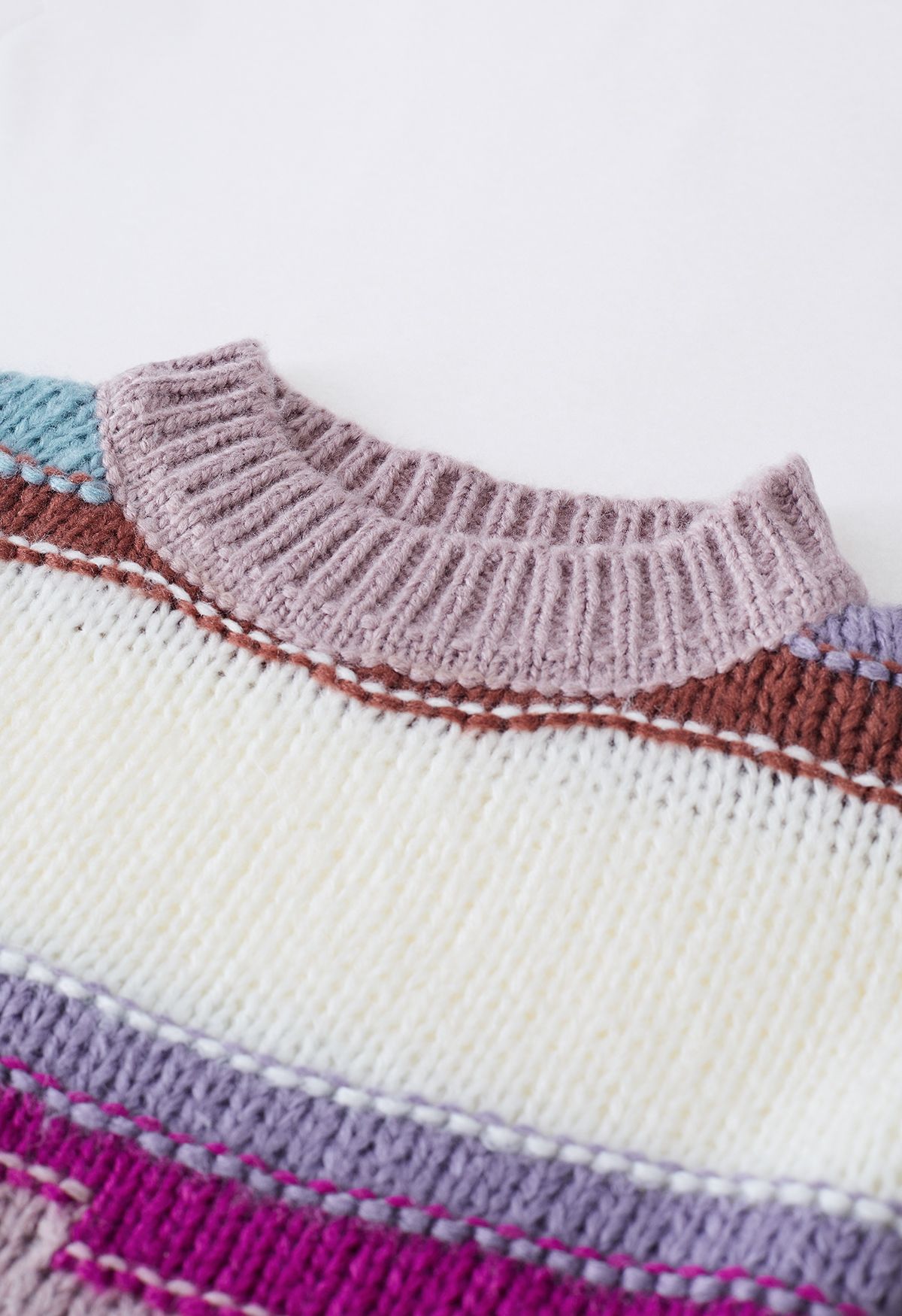 Color Palette Drop Shoulder Knit Sweater - Retro, Indie and Unique Fashion