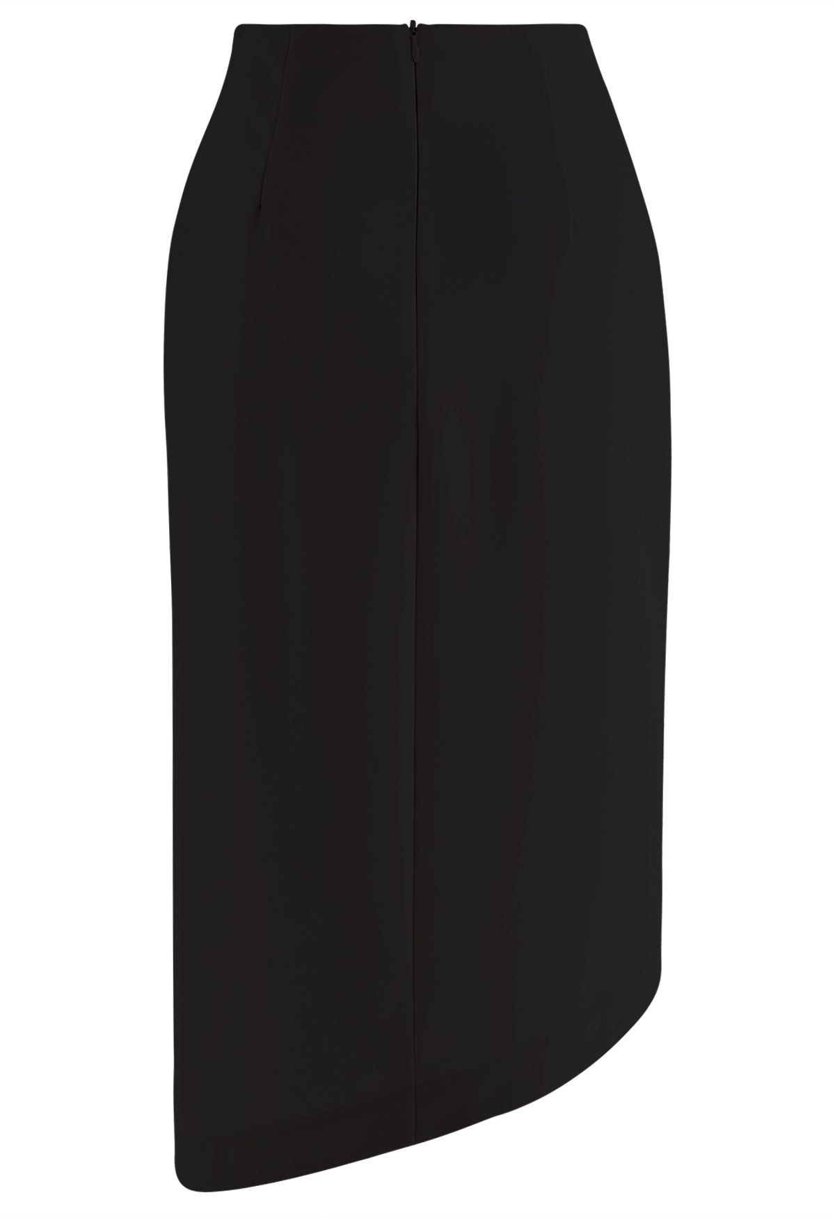 Oblique Tulip Hem Midi Skirt in Black - Retro, Indie and Unique Fashion