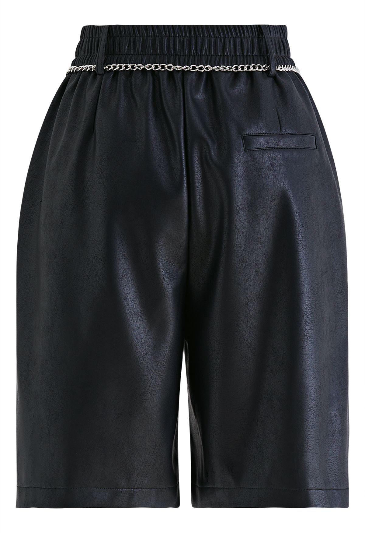 Silver Chain Faux Leather Shorts in Black - Retro, Indie and Unique Fashion