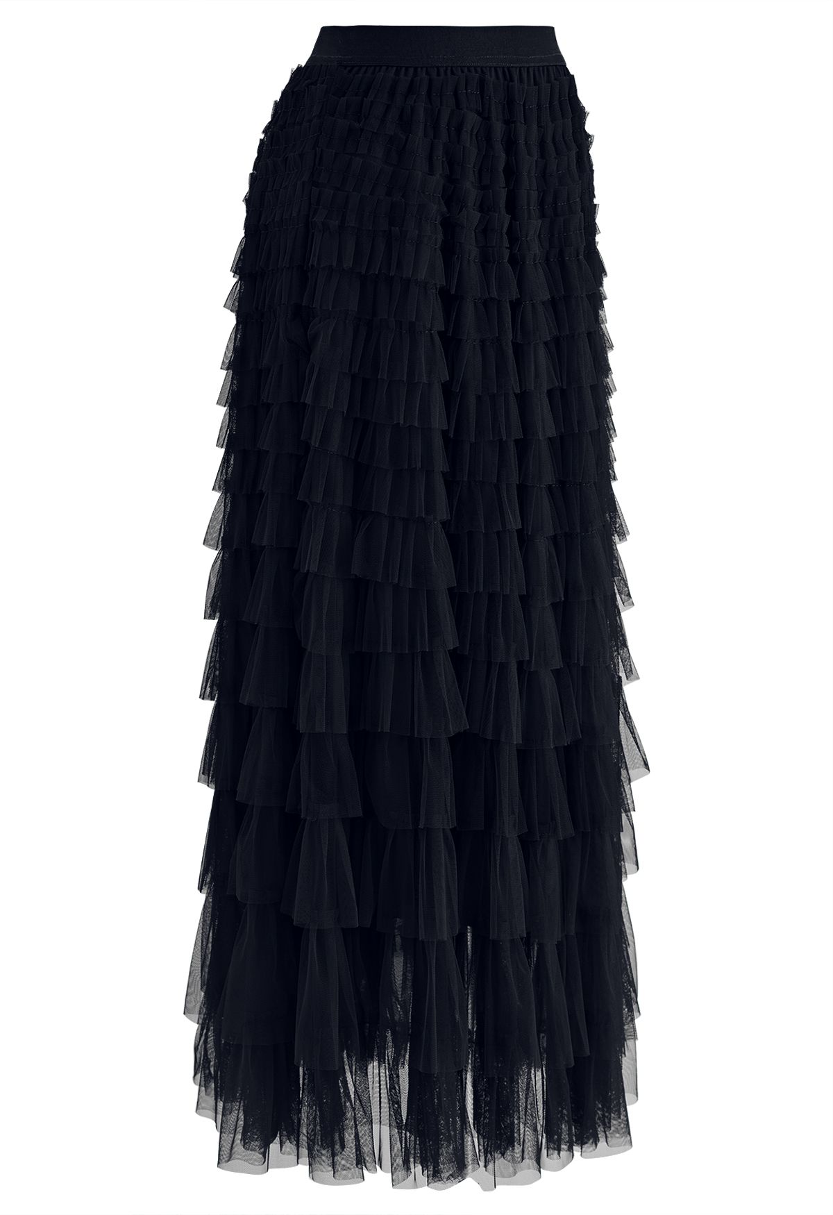 Swan Cloud Midi Skirt in Black
