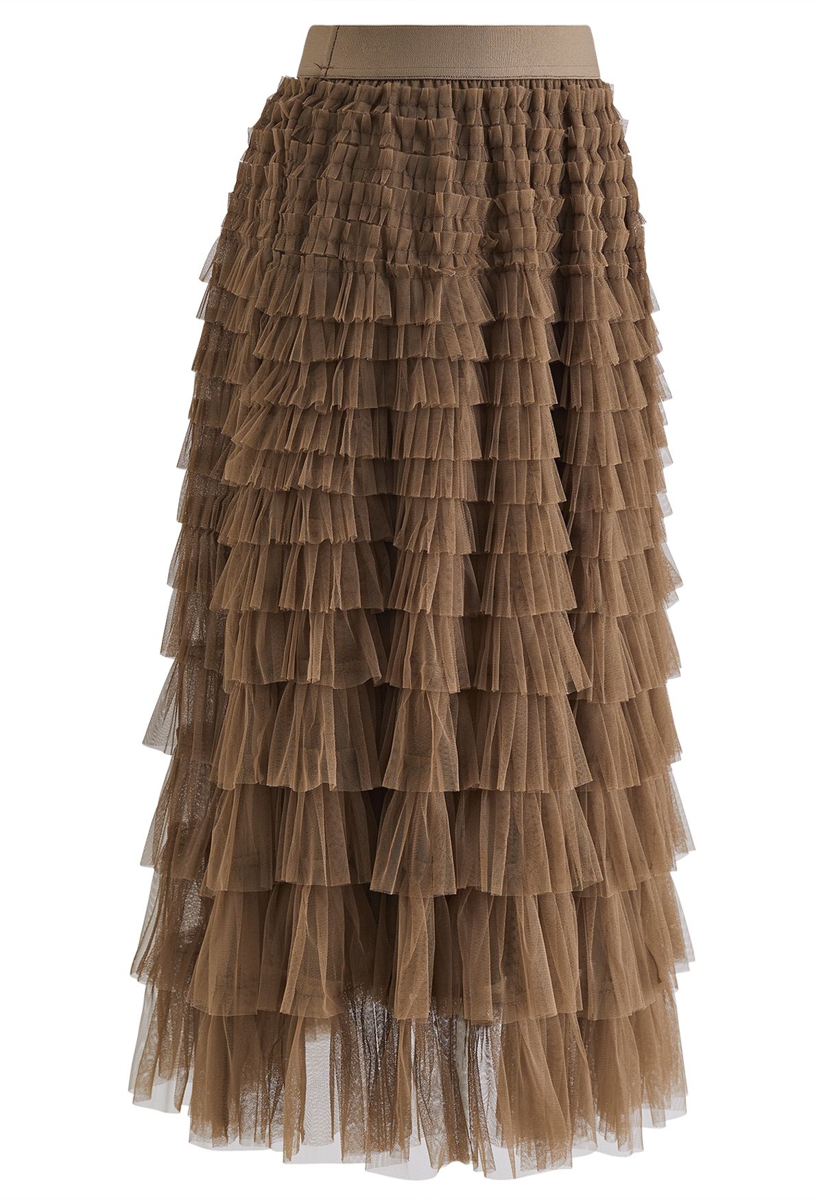 Swan Cloud Midi Skirt in Brown