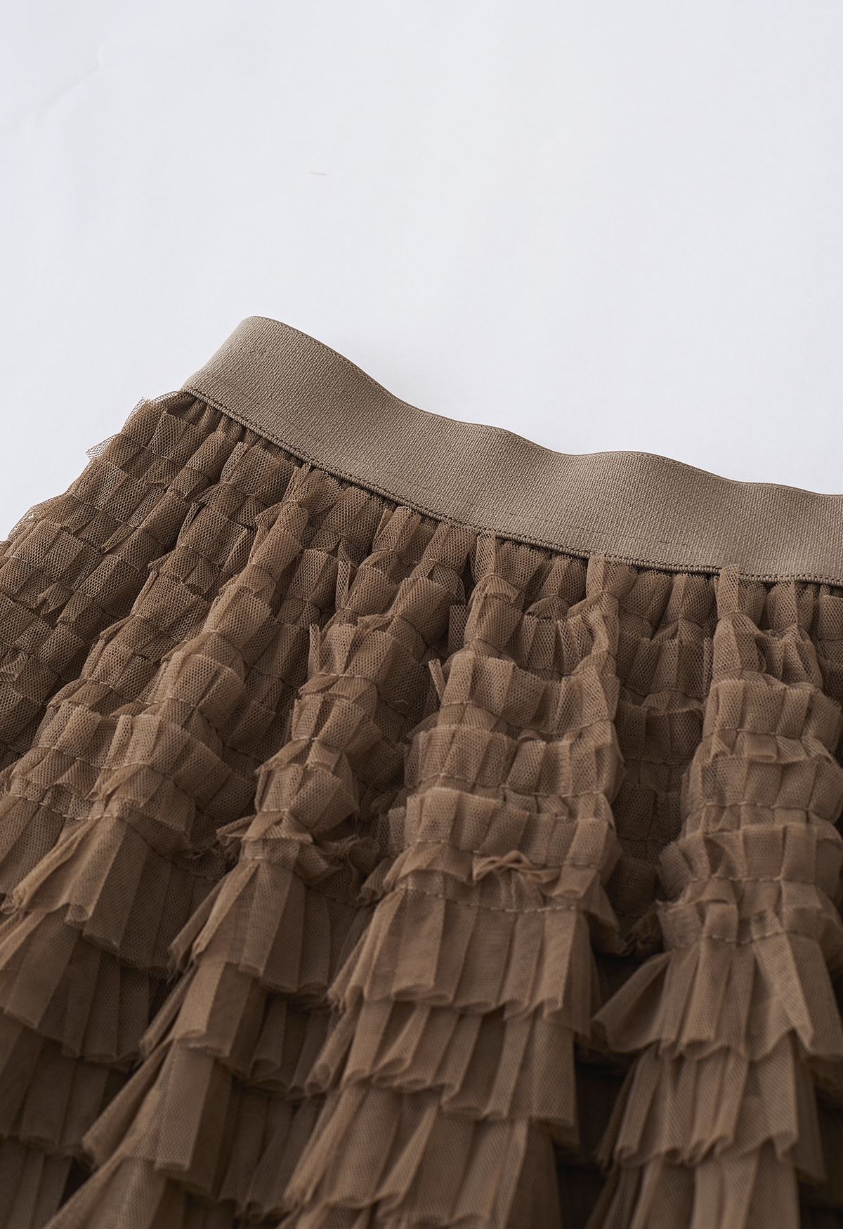 Swan Cloud Midi Skirt in Brown