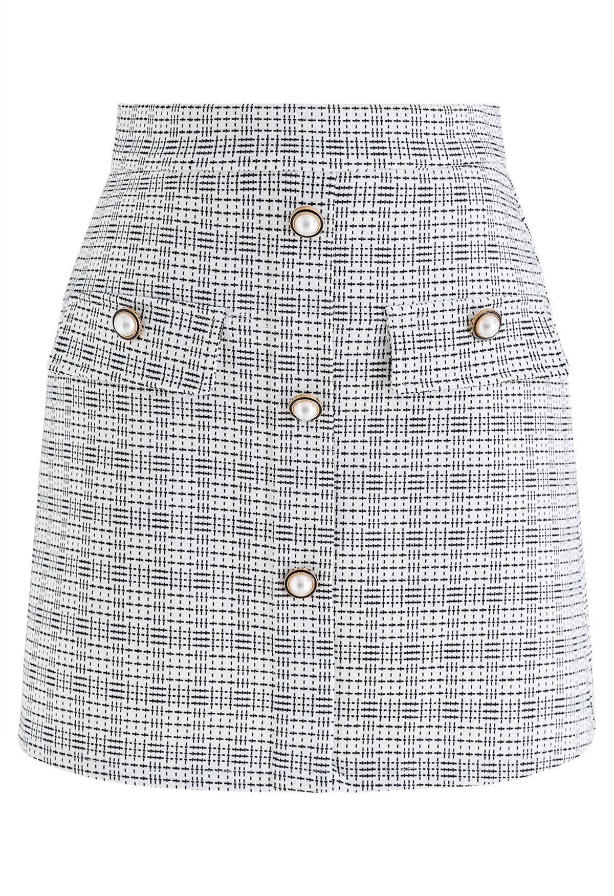 Pearl Button Plaid Mini Skirt - Retro, Indie and Unique Fashion