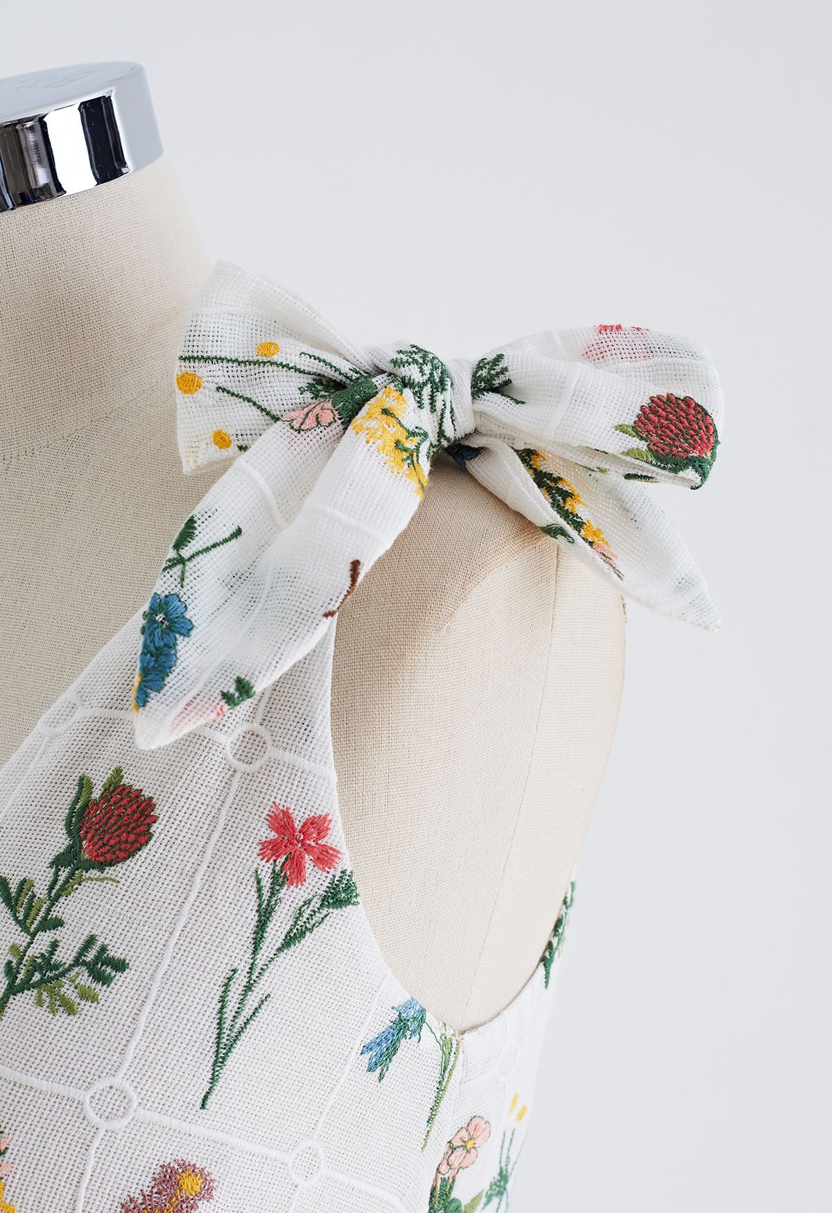 Summer Bouquet Tie Shoulder Wrap Crop Top